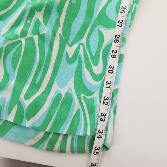 Lilly Pulitzer Cambridge Palazzo Wide Leg Pants Green Groovy Print Size S Y2K - Picture 5 of 12